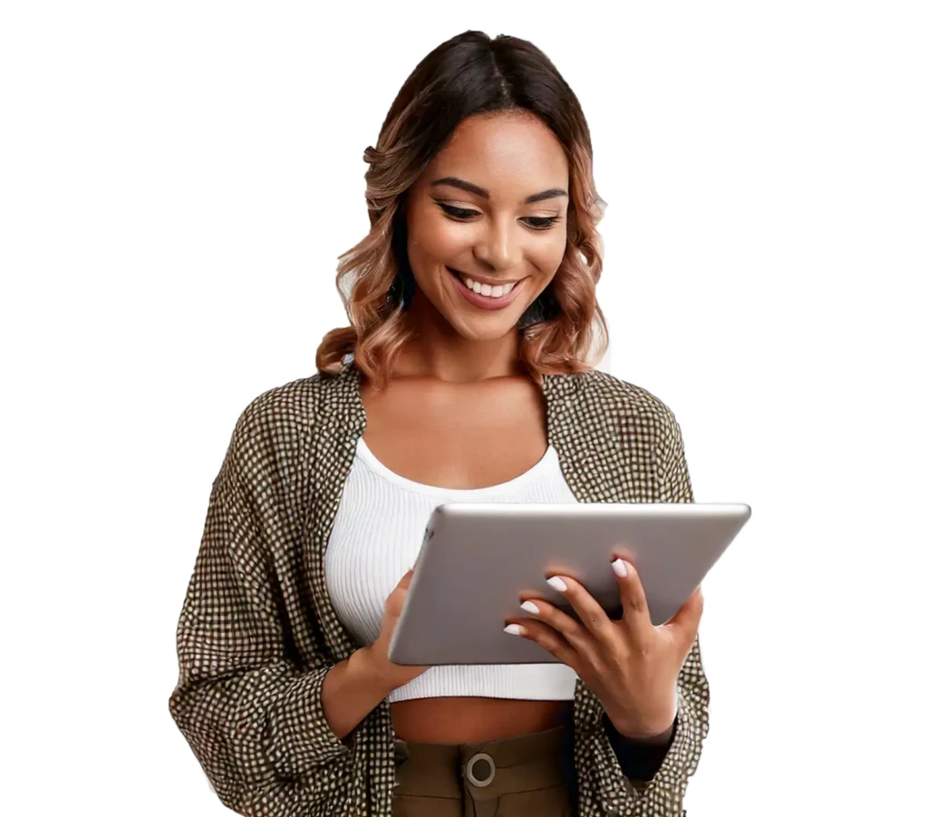 Young woman looking at a tablet